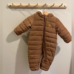 Brown Quilted Kids One Piece